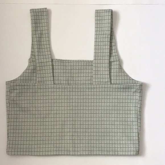 AE Cropped Green Plaid Top - Picture 4 of 5